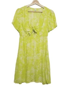 BP Yellow Tie-Front Empire-Waist Dress